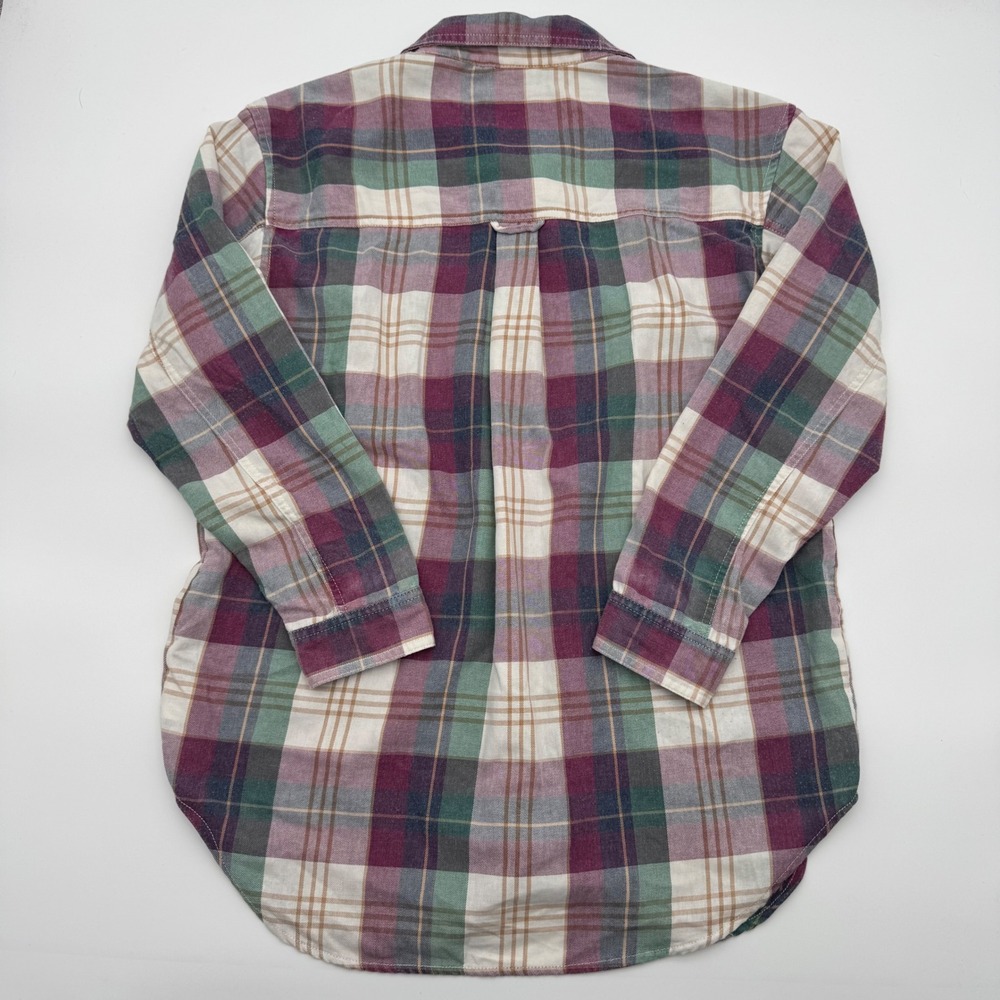 American Eagle Womens Plaid Button Down Shirt Small Oversized Flannel Top - Picture 4 of 4
